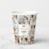 コラージュモダンフォトハッピー感謝祭おじいちゃん 紙コップ (正面)