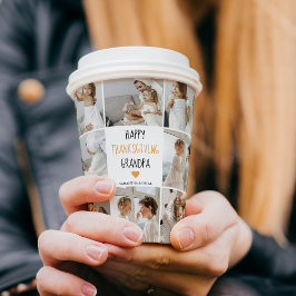 コラージュモダンフォトハッピー感謝祭おじいちゃん 紙コップ