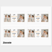 コラージュモダンフォトハッピー感謝祭おじいちゃん 長方形シール (シート)