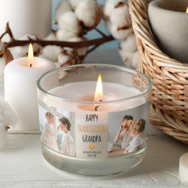 コラージュモダンフォトハッピー感謝祭おじいちゃん 長方形シール