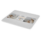 コラージュモダンフォトハッピー感謝祭おばあちゃん カッティングボード (角)