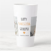 コラージュモダンフォトハッピー感謝祭おばあちゃん カフェラテマグ (正面)