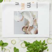 コラージュモダンフォトハッピー感謝祭おばあちゃん キッチンタオル (折り畳み)