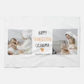 コラージュモダンフォトハッピー感謝祭おばあちゃん キッチンタオル (横)