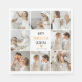 コラージュモダンフォトハッピー感謝祭おばあちゃん スタンダードランチョンナプキン (正面)