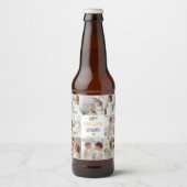 コラージュモダンフォトハッピー感謝祭おばあちゃん ビールラベル (正面)
