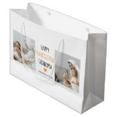 コラージュモダンフォトハッピー感謝祭おばあちゃん ラージペーパーバッグ (正面アングル)