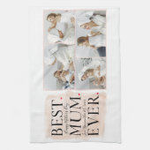 コラージュモダンフォトピンクハッピーマザーズ・デイ キッチンタオル (縦)