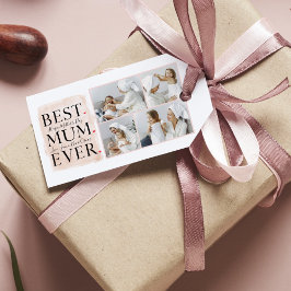 コラージュモダンフォトピンクハッピーマザーズ・デイ ギフトタグ