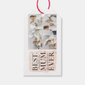 コラージュモダンフォトピンクハッピーマザーズ・デイ ギフトタグ (正面)
