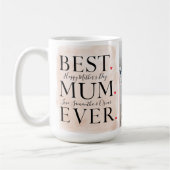 コラージュモダンフォトピンクハッピーマザーズ・デイ コーヒーマグカップ (左)