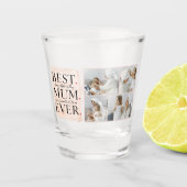 コラージュモダンフォトピンクハッピーマザーズ・デイ ショットグラス (正面)