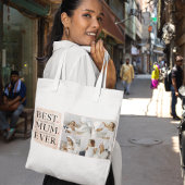 コラージュモダンフォトピンクハッピーマザーズ・デイ トートバッグ