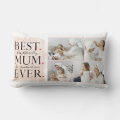 コラージュモダンフォトピンクハッピーマザーズ・デイ ランバークッション (正面)