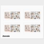 コラージュモダンフォトピンクハッピーマザーズ・デイ 長方形シール (シート)