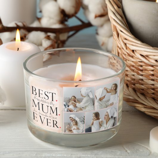 コラージュモダンフォトピンクハッピーマザーズ・デイ 長方形シール