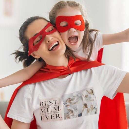 コラージュモダンフォトピンクハッピーマザーズ・デイ Tシャツ