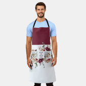 コラージュモダンフォトフラワーフレーム最高のママギフト エプロン (着用した状態)