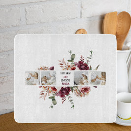 コラージュモダンフォトフラワーフレーム最高のママギフト カッティングボード