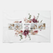 コラージュモダンフォトフラワーフレーム最高のママギフト キッチンタオル (横)