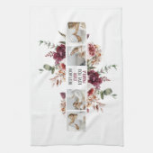 コラージュモダンフォトフラワーフレーム最高のママギフト キッチンタオル (縦)