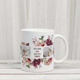 コラージュモダンフォトフラワーフレーム最高のママギフト コーヒーマグカップ