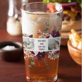 コラージュモダンフォトフラワーフレーム最高のママギフト タンブラーグラス