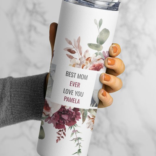 コラージュモダンフォトフラワーフレーム最高のママギフト タンブラー