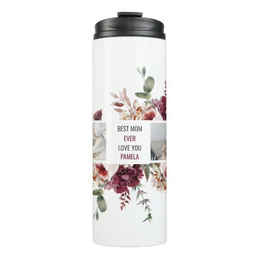 コラージュモダンフォトフラワーフレーム最高のママギフト タンブラー (正面)