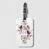 コラージュモダンフォトフラワーフレーム最高のママギフト ラゲッジタグ (正面縦)