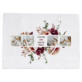 コラージュモダンフォトフラワーフレーム最高のママギフト ラージペーパーバッグ (裏面)