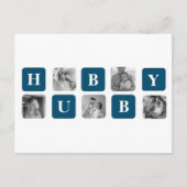 コラージュモダンフォトブルー最高のハビーエバーギフト シーズンポストカード (正面)