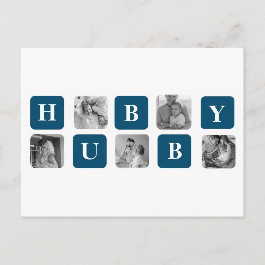 コラージュモダンフォトブルー最高のハビーエバーギフト シーズンポストカード (正面)