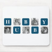 コラージュモダンフォトブルー最高のハビーエバーギフト マウスパッド (正面)