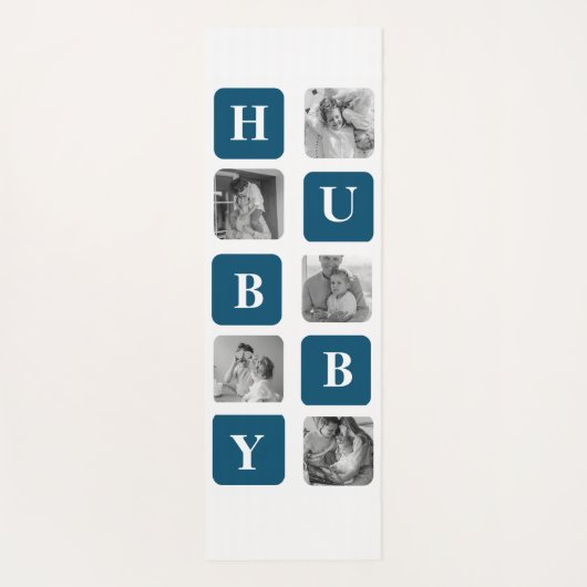 コラージュモダンフォトブルー最高のハビーエバーギフト ヨガマット (裏面)