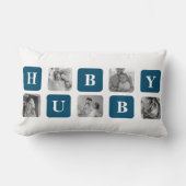 コラージュモダンフォトブルー最高のハビーエバーギフト ランバークッション (正面)