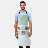 コラージュモダンフォトミント&ハッピーファーズデイギフト エプロン (着用した状態)