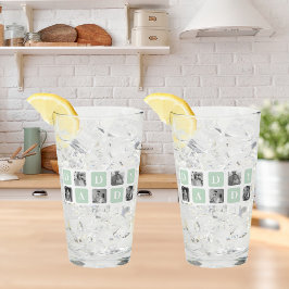 コラージュモダンフォトミント&ハッピーファーズデイギフト タンブラーグラス