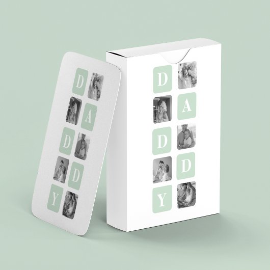 コラージュモダンフォトミント&ハッピーファーズデイギフト トランプ