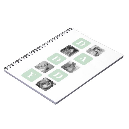 コラージュモダンフォトミント&ハッピーファーズデイギフト ノートブック (左側)