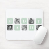 コラージュモダンフォトミント&ハッピーファーズデイギフト マウスパッド (マウス)