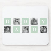 コラージュモダンフォトミント&ハッピーファーズデイギフト マウスパッド (正面)