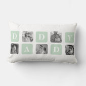 コラージュモダンフォトミント&ハッピーファーズデイギフト ランバークッション (正面)