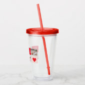 コラージュモダンフォトレッド&ピンクのマ最高のマ・エバーギフト アクリルタンブラー (左)