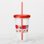 コラージュモダンフォトレッド&ピンクのマ最高のマ・エバーギフト アクリルタンブラー (正面)