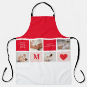 コラージュモダンフォトレッド&ピンクのマ最高のマ・エバーギフト エプロン (正面)