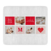 コラージュモダンフォトレッド&ピンクのマ最高のマ・エバーギフト カッティングボード (正面)