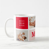 コラージュモダンフォトレッド&ピンクのマ最高のマ・エバーギフト コーヒーマグカップ (左)
