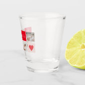 コラージュモダンフォトレッド&ピンクのマ最高のマ・エバーギフト ショットグラス (右)