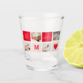 コラージュモダンフォトレッド&ピンクのマ最高のマ・エバーギフト ショットグラス (正面)